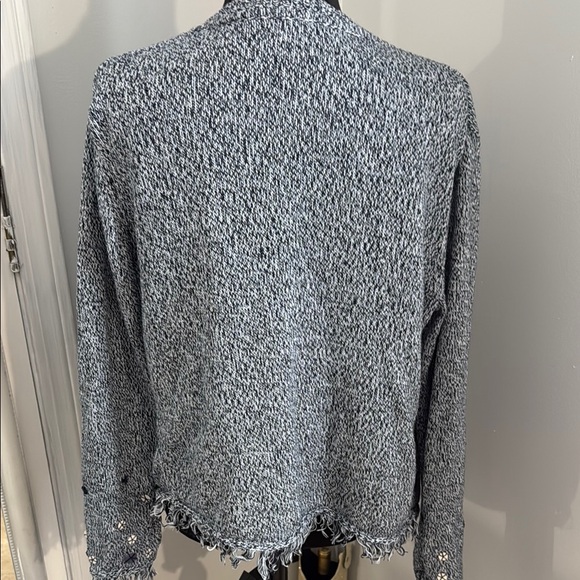 COPY - Coldwater Creek Gray and Blue Cardigan Sweater - Picture 3 of 4